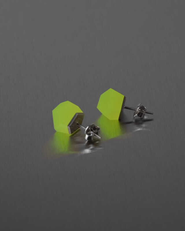 Crystal auskarai NEON YELLOW 8mm - Image 2