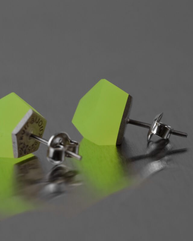 Crystal auskarai NEON YELLOW 8mm