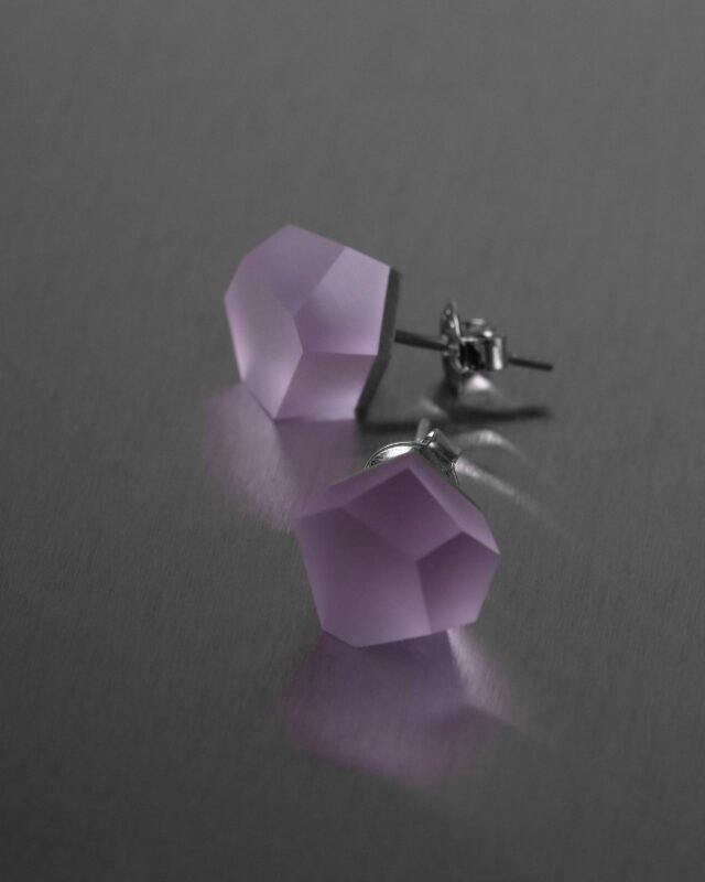 Crystal auskarai LILAC 8mm - Image 2