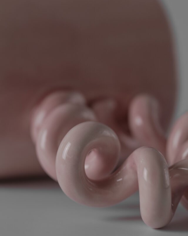 Keramikinis puodelis CURL PINK - Image 2