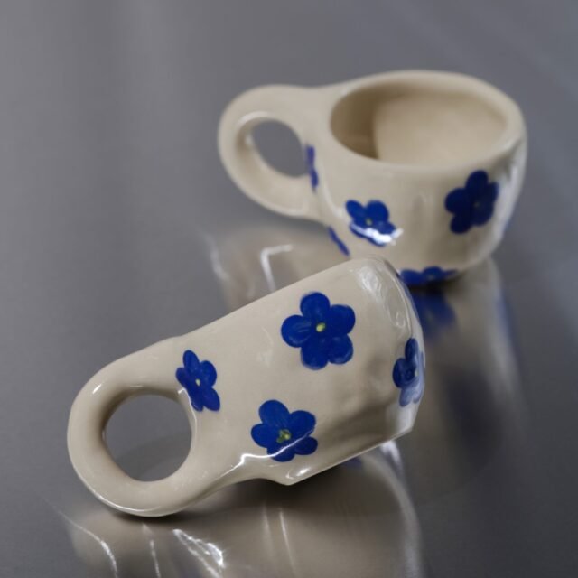 Keramikinis puodelis COBALT FLOWER