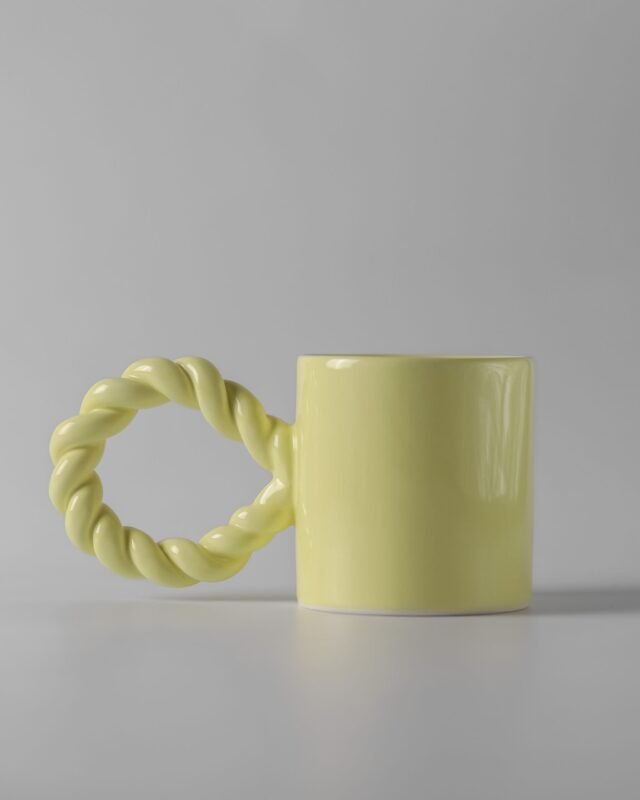 Keramikinis puodelis TWIST LIGHT YELLOW - Image 3