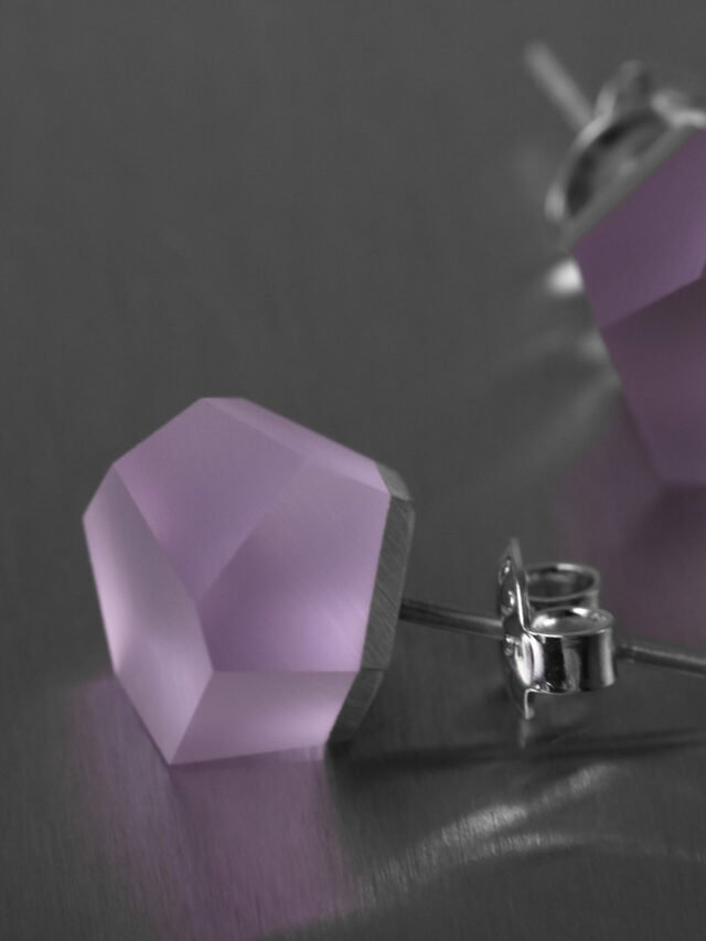 Crystal auskarai Lilac 8mm